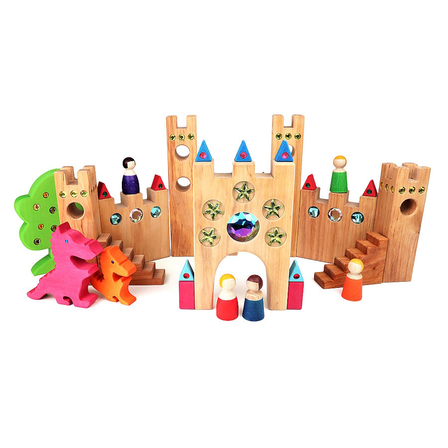 Bauspiel | Large Fairytale Castle Building Block Set 16 Pieces at Milk Tooth