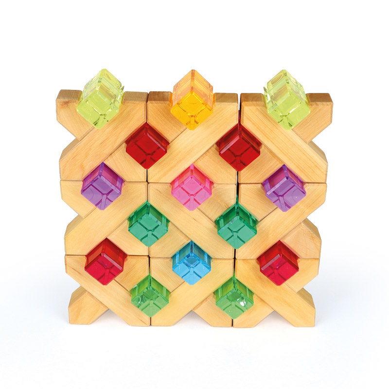 Bauspiel | Luminous Blocks 24 Pieces in Tray at Milk Tooth Australia