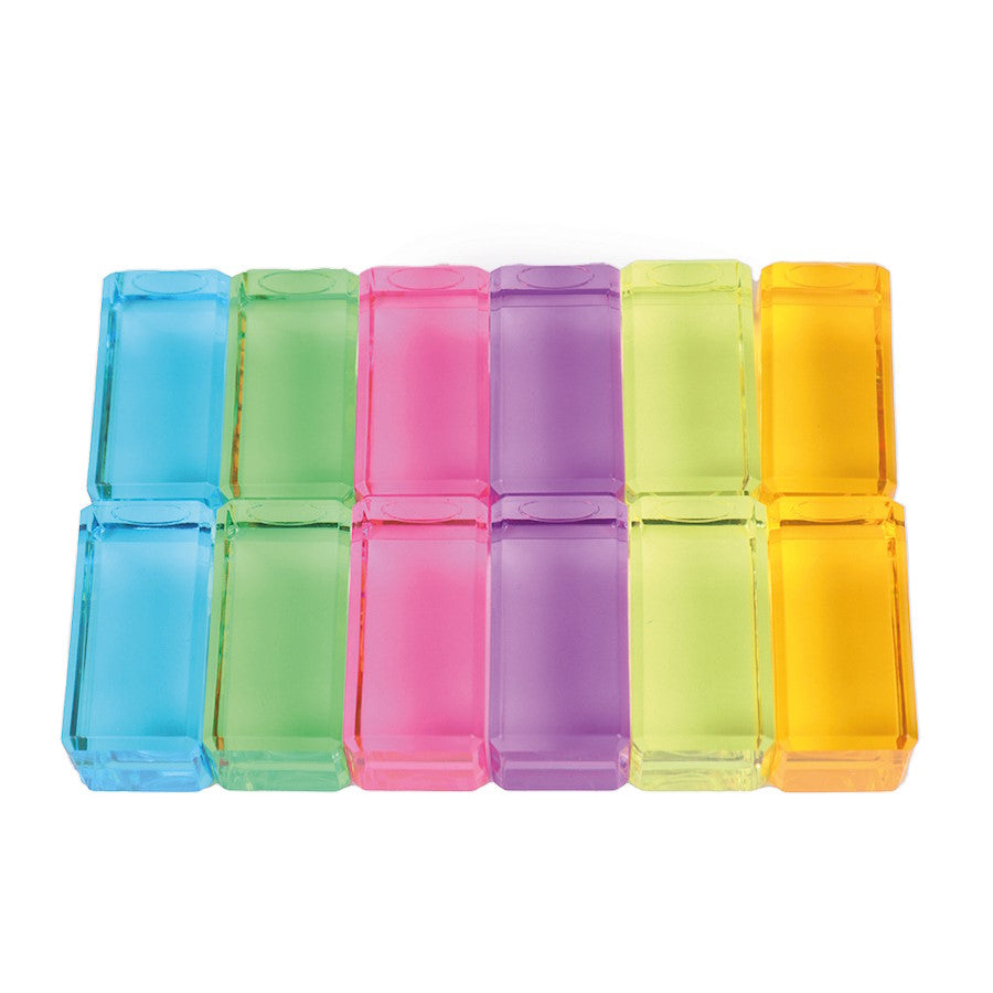 Bauspiel | Luminous Blocks Pastel | 12 Pieces in a Tray at Milk Tooth