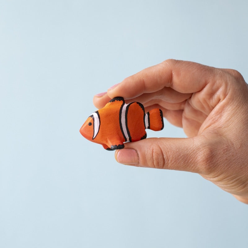 Bumbu Toys Clown Fish wooden toy at Milk Tooth Australia