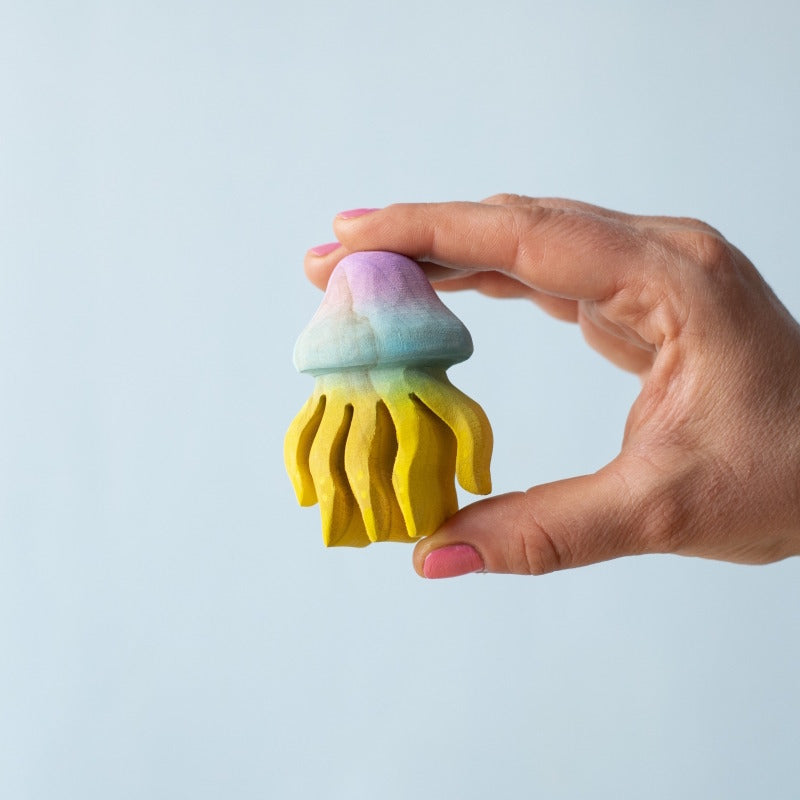 Bumbu Toys Jellyfish wooden toy at Milk Tooth Australia