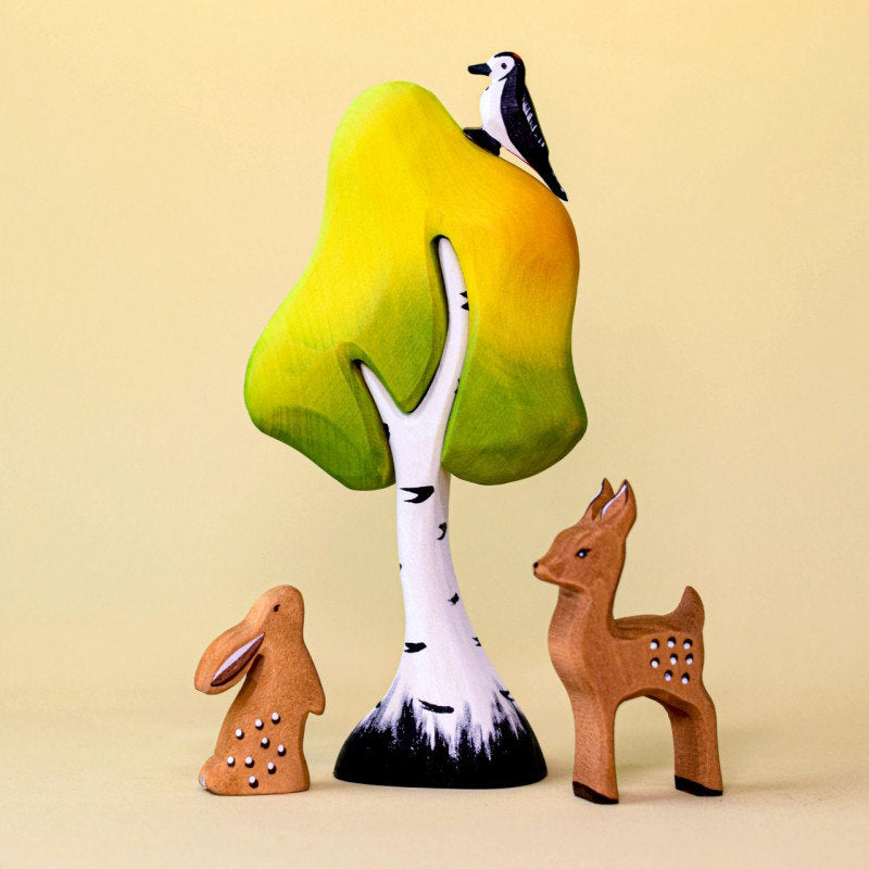 Bumbu Toys Small Birch Tree wooden toy at Milk Tooth Australia