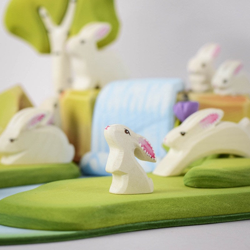 Bumbu Toys | White Baby Rabbit Curious at Milk Tooth Australia
