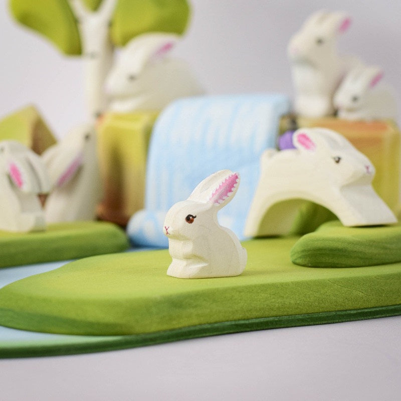 Bumbu Toys | White Baby Rabbit Sitting at Milk Tooth Australia