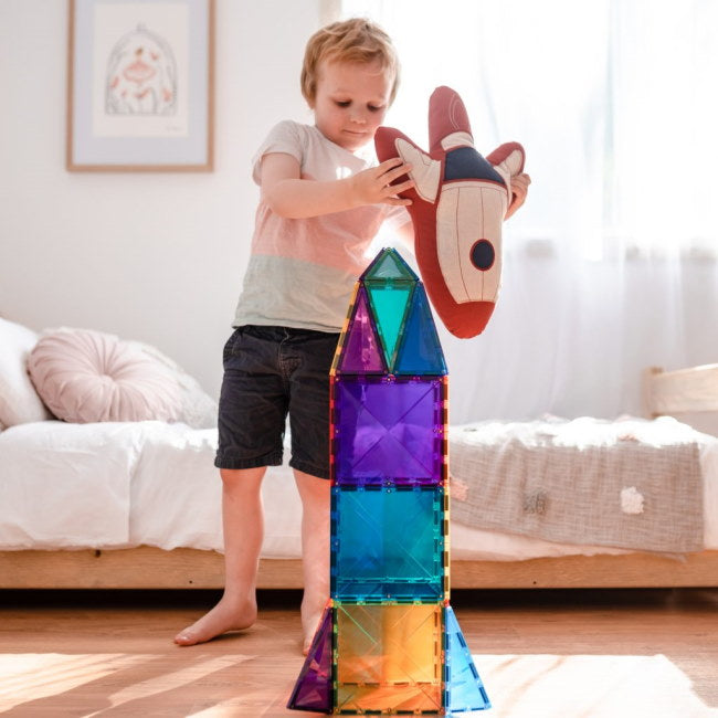 Connetix Magnetic Tiles 100 Piece Rainbow Learning Set