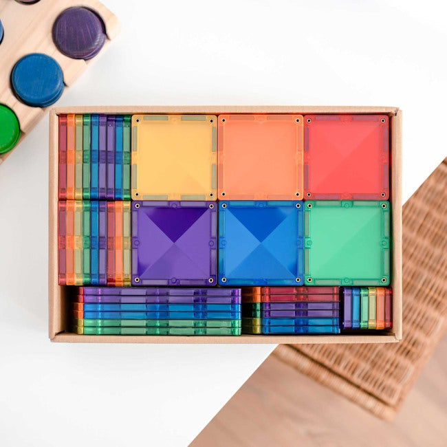 Connetix Tiles | 102 Piece Rainbow Creative Pack FREE SHIPPING at Milk Tooth