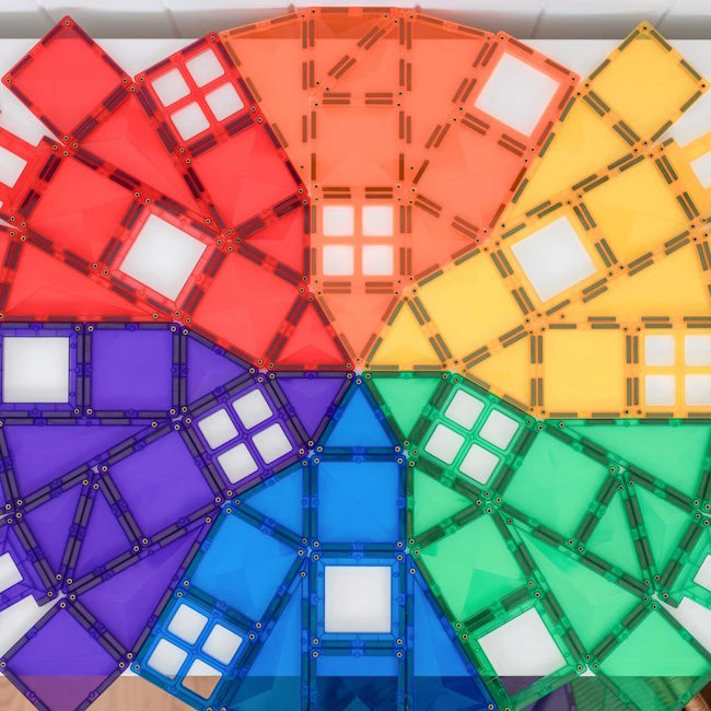 Connetix Tiles 102 Piece Rainbow Creative Pack at Milk Tooth Australia