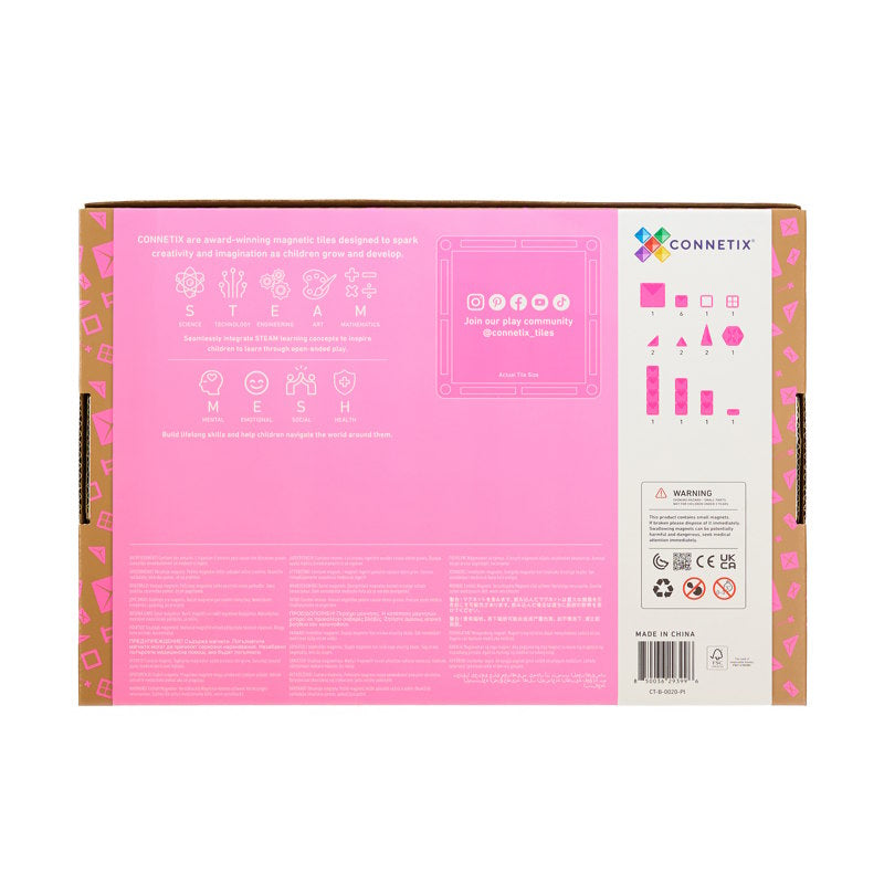 Connetix Tiles Charity Pack Pink 20 Pieces for breast cancer research at Milk Tooth Australia