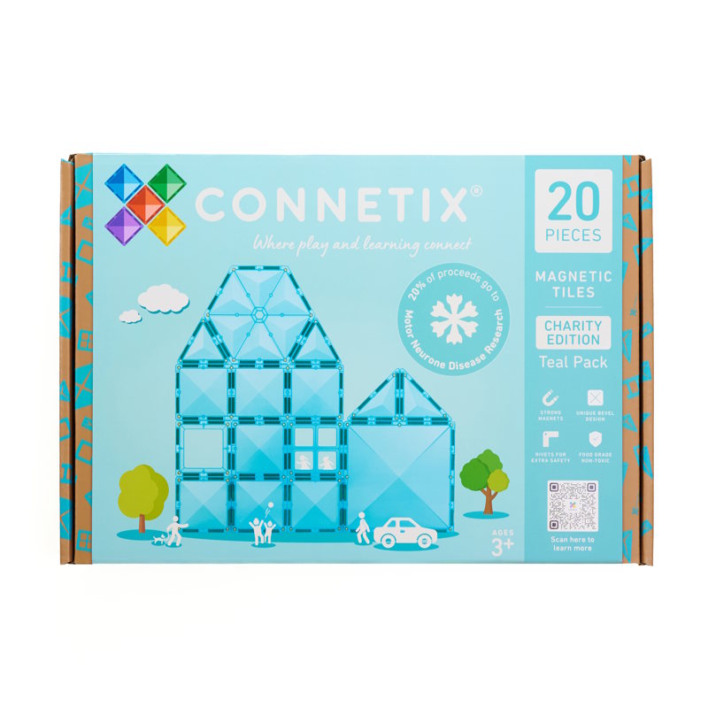 Connetix Tiles Charity Pack Teal 20 Pieces for MND research at Milk Tooth Australia