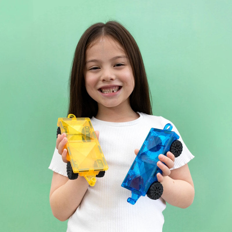 Connetix Tiles Bright Car Pack 2 Pieces at MIlk Tooth Australia