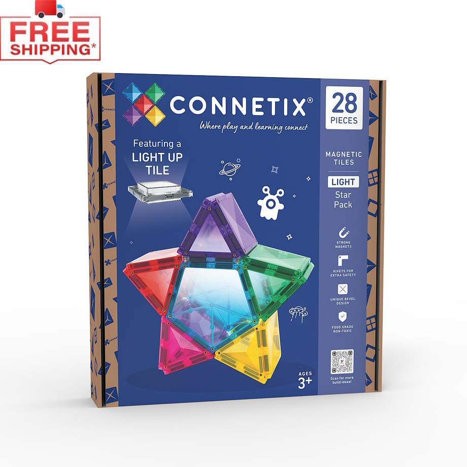 Connetix Tiles Light Star Pack magnetic tiles with free shipping in Australia