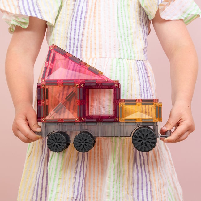 Connetix Tiles | 50 Piece Pastel Transport Pack at Milk Tooth Australia