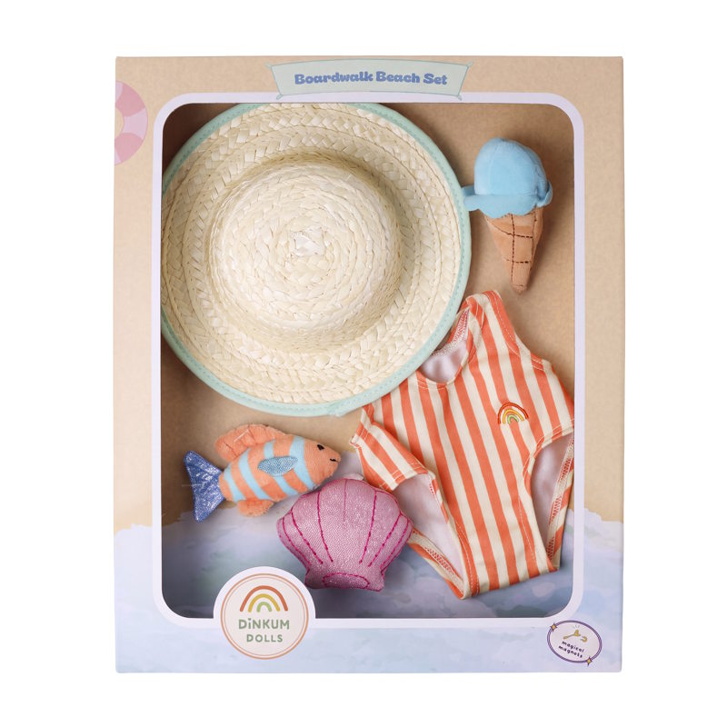 Dinkum Dolls by Olli Ella Boardwalk Beach Outfit Set at Milk Tooth Australia