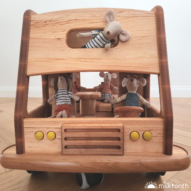 Drewart Camper Van Maileg Mice copyright Milk Tooth Australia