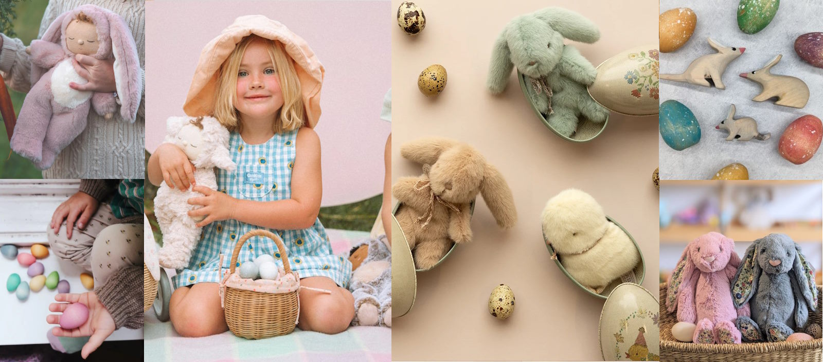 Beautiful Easter Gifts for Children at Milk Tooth Australia | Soft Toy Bunnies Lambs Chicks Wooden Toys Eggs Bilbies