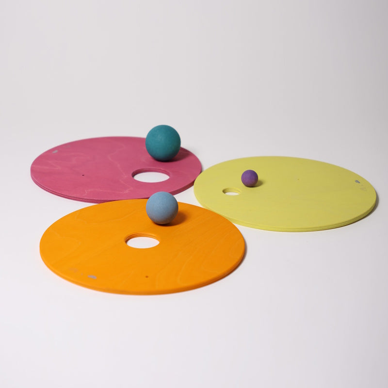 Grimm's x Stapelstein | Rolling Discs Rainbow Pastel Warm at Milk Tooth Australia