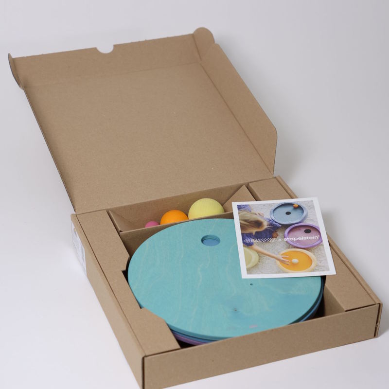 Grimm's x Stapelstein | Rolling Discs Rainbow Pastel Cool SET ASIDE at Milk Tooth Australia