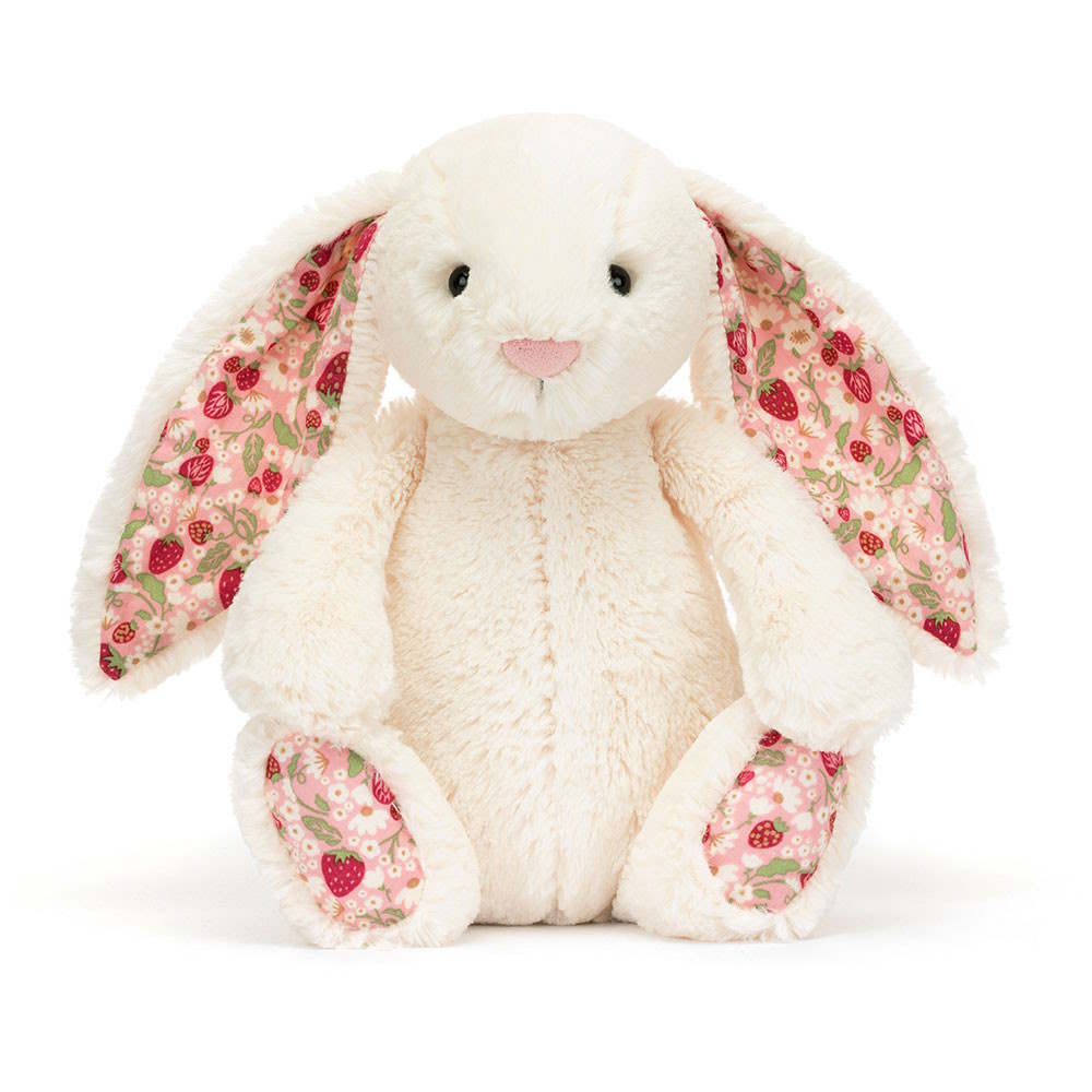 Jellycat | Blossom Bashful Bunny Small Cream Berry at Milk Tooth Australia