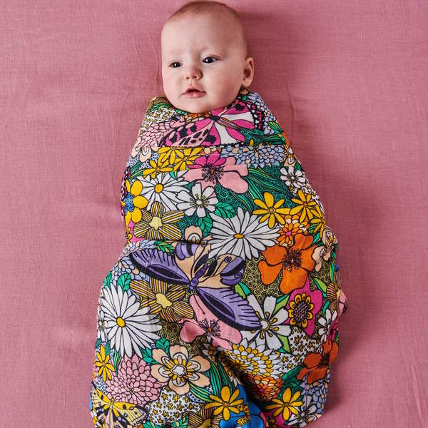 Kip and Co | Bamboo Baby Swaddle | Bliss Floral at Milk Tooth