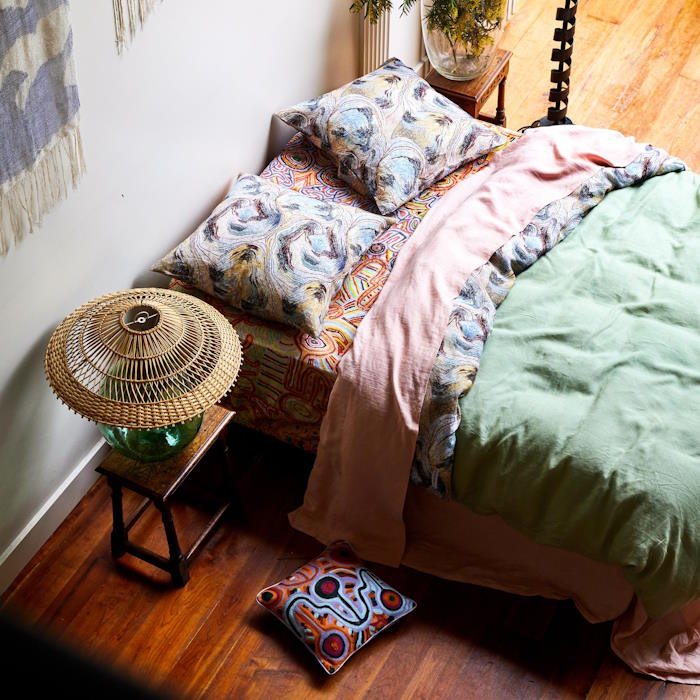 Kip and Co x Ernabella Arts | Likara Linen European Pillowcases 2P Set at Milk Tooth