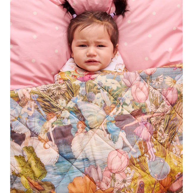 Kip and Co x Fairyland | Quilted Cot Bedspread Fairy Garden
