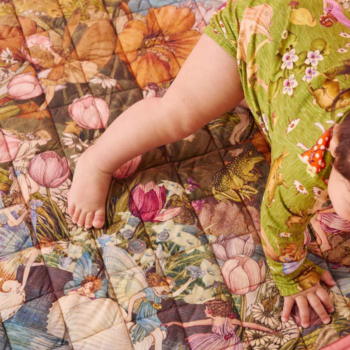 Kip and Co x Fairyland | Quilted Baby Playmat Fairy Garden