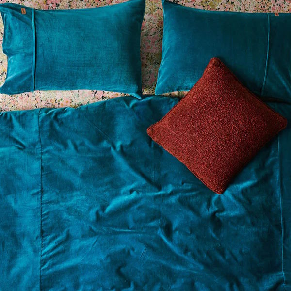 Kip and Co | Velvet Pillow Case 2P (Set of 2) | Lagoon Teal at Milk Tooth