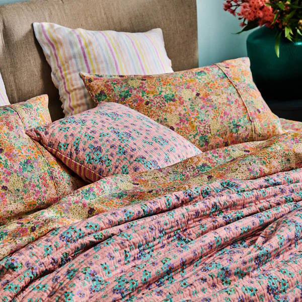 Kip and Co | Little Blue Flower Kantha Single Bedspread at Milk Tooth