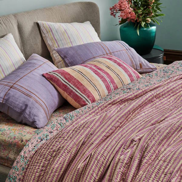 Kip and Co | Little Blue Flower Kantha Single Bedspread at Milk Tooth