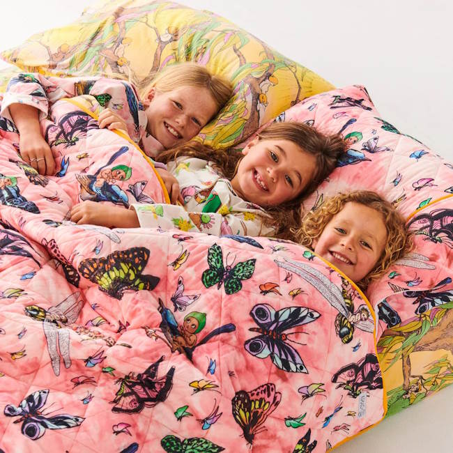 Kip and Co x May Gibbs | Quilted Pillow Case Fly Baby at Milk Tooth Australia