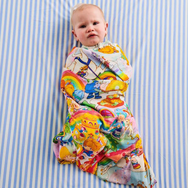Kip and Co x Rainbow Brite | Brite Side Bamboo Baby Swaddle at Milk Tooth