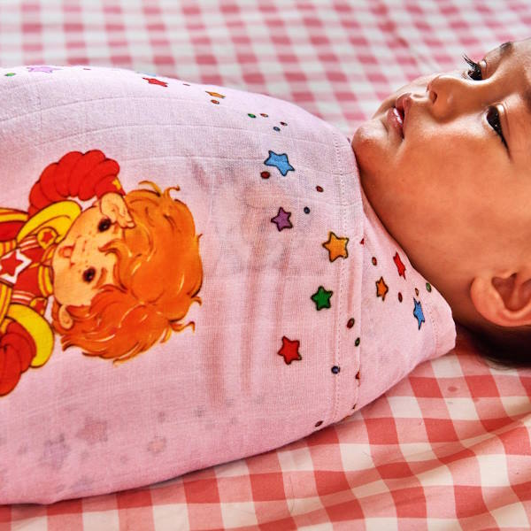 Kip and Co x Rainbow Brite | Star Shower Bamboo Baby Swaddle at Milk Tooth