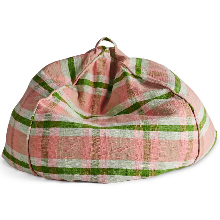 Kip and Co | Woven Beanbag Cover | Pistachio Tartan at Milk Tooth Australia