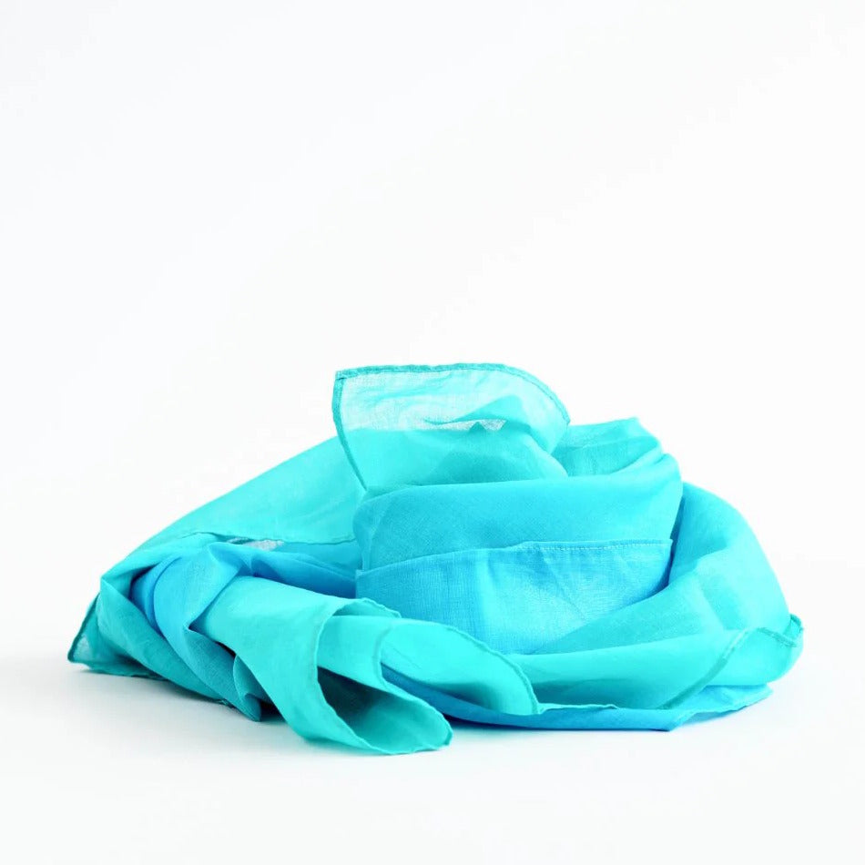 Laura's Play Cotton | Water 90cm x 90cm at Milk Tooth Australia