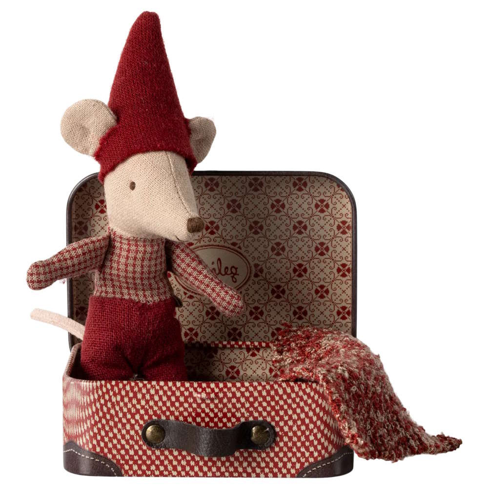Maileg | Christmas Mouse Baby in Suitcase at Milk Tooth Australia