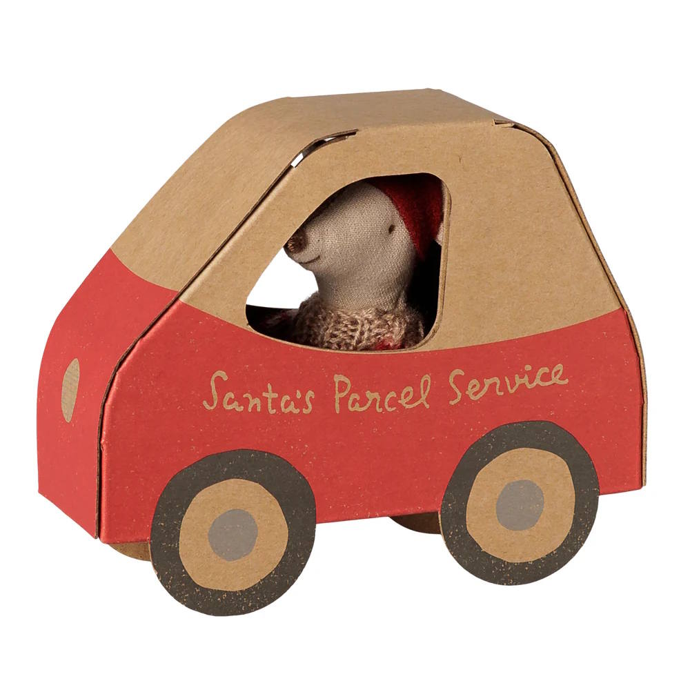 Maileg | Christmas Mouse Little Sister in Car Box