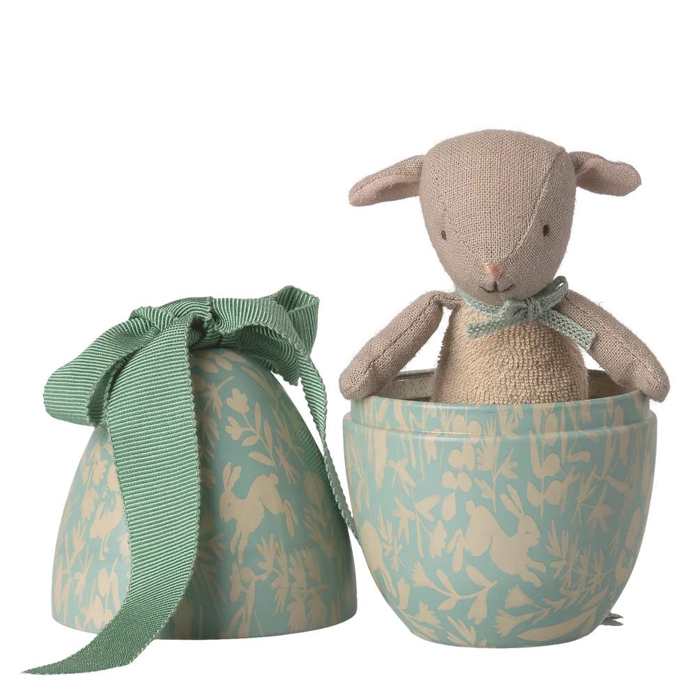 Maileg | Easter Egg Small with Micro Lamb Dusty Mint