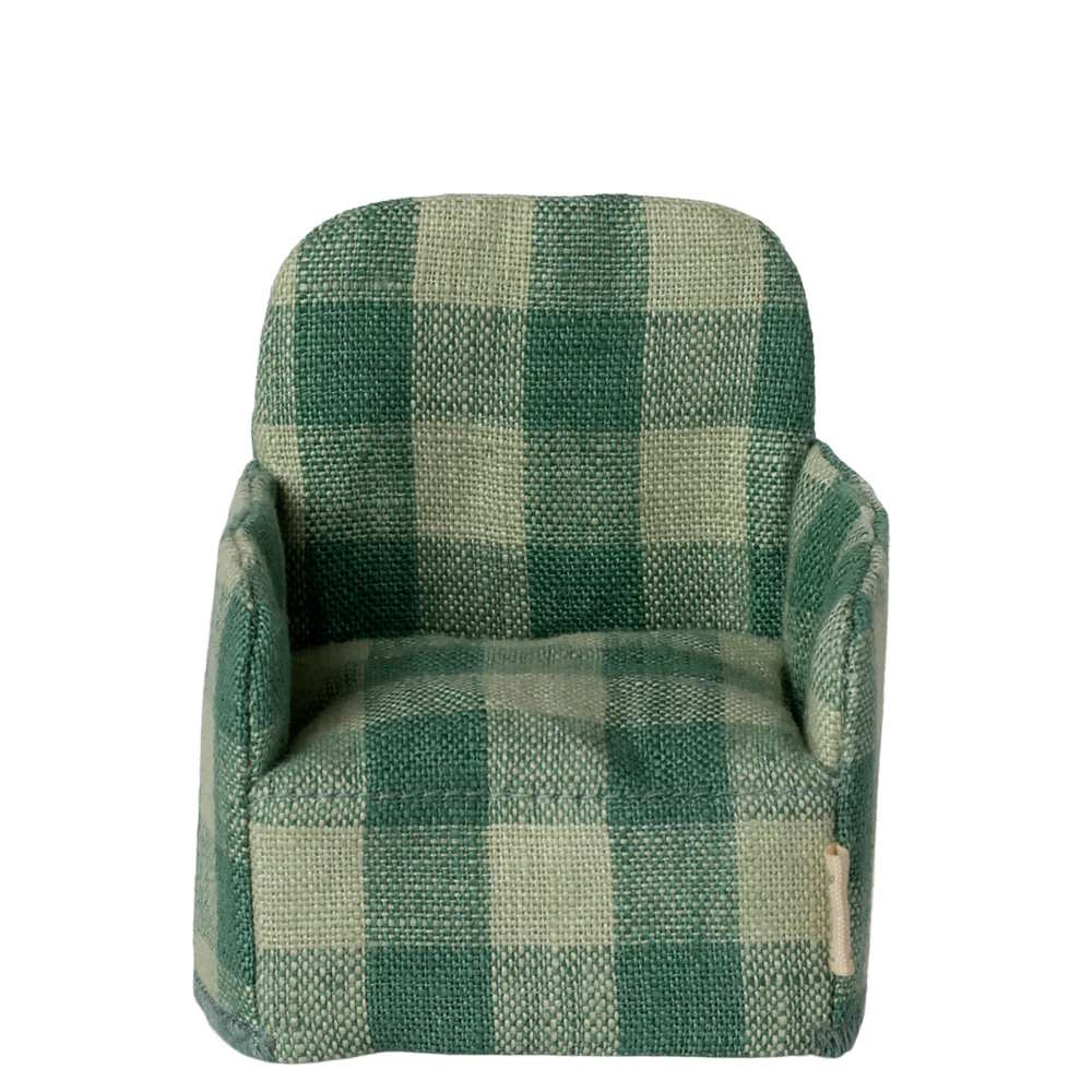 Maileg | Folding Chair Mouse Large Green Check