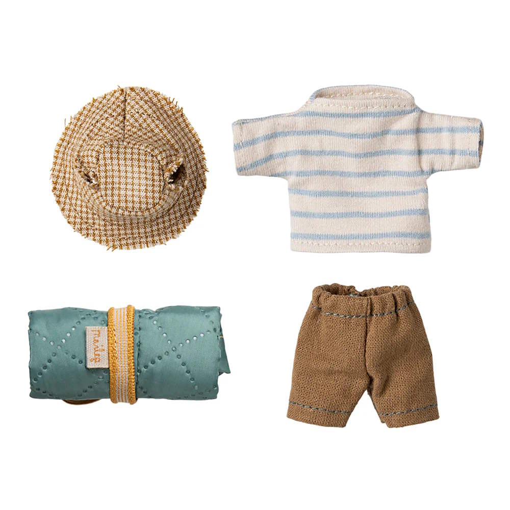 Maileg | Hiker Mouse Big Brother Blue Stripes