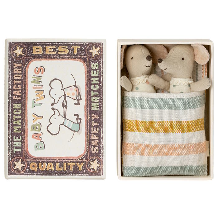 Maileg | Twins Baby Mice in Matchbox at Milk Tooth