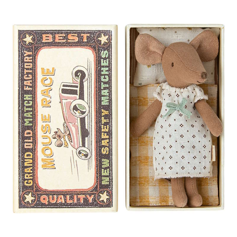 Maileg | Mouse Big Sister Brown in Matchbox at Milk Tooth