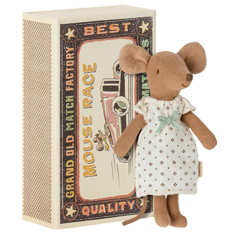 Maileg | Mouse Big Sister Brown in Matchbox at Milk Tooth
