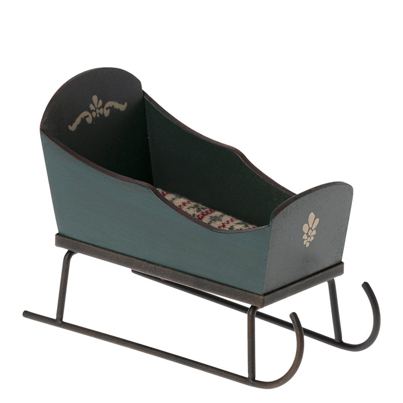 Maileg | Sleigh for Mouse Green at Milk Tooth Australia