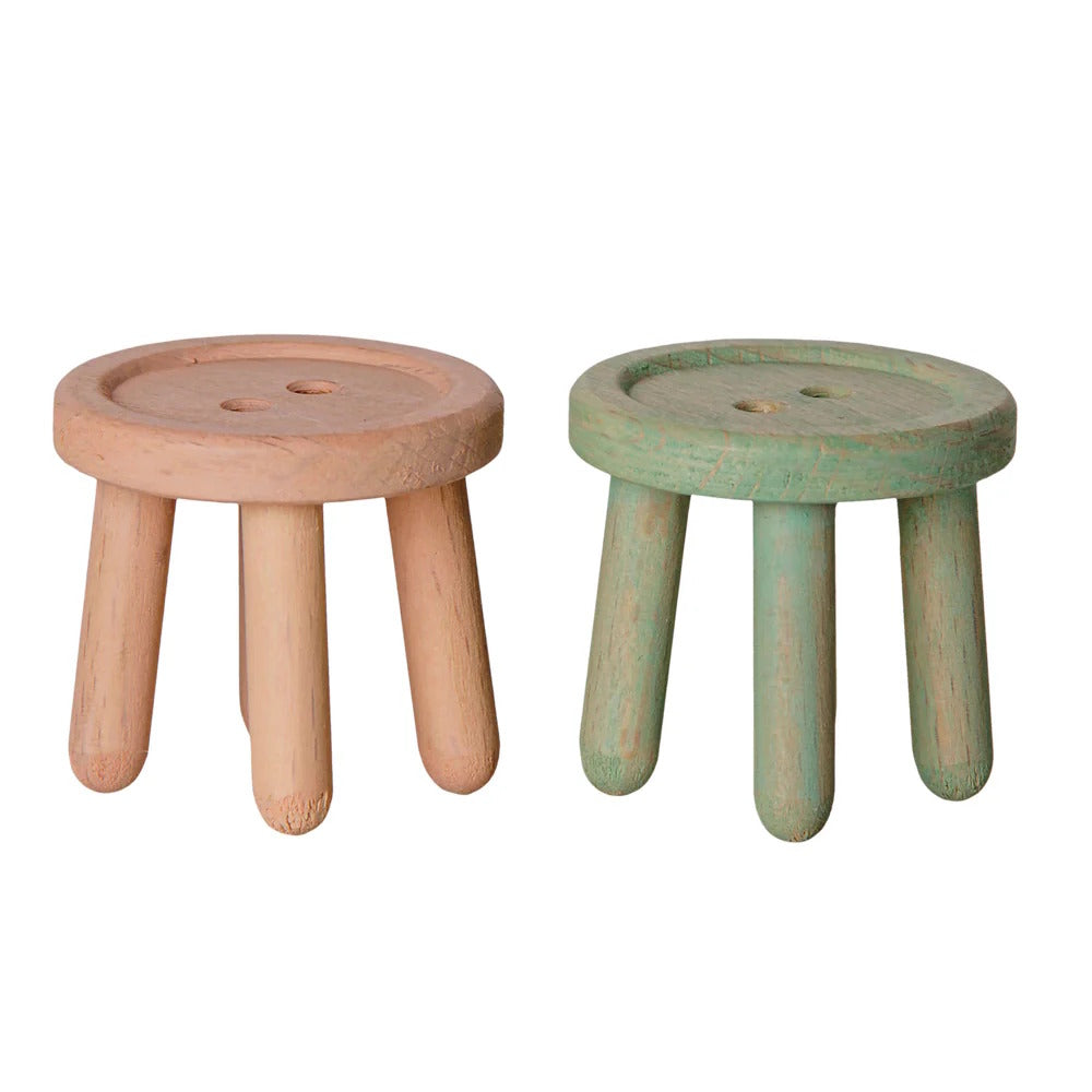 Maileg | Stool Set Mouse Light Rose Light Mint