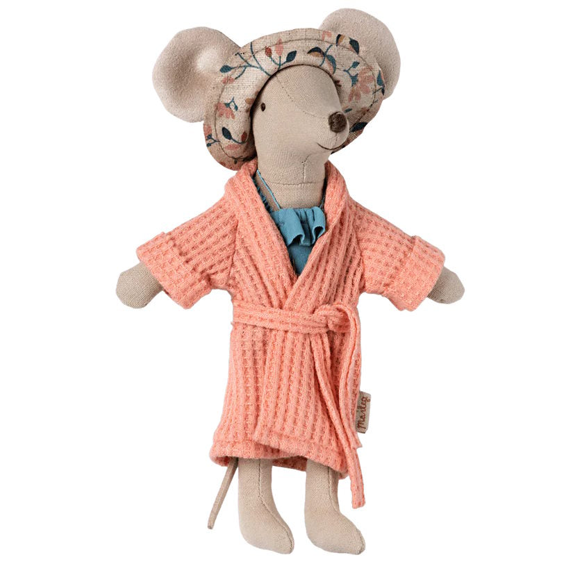 Maileg | Bathrobe Mouse Coral at Milk Tooth