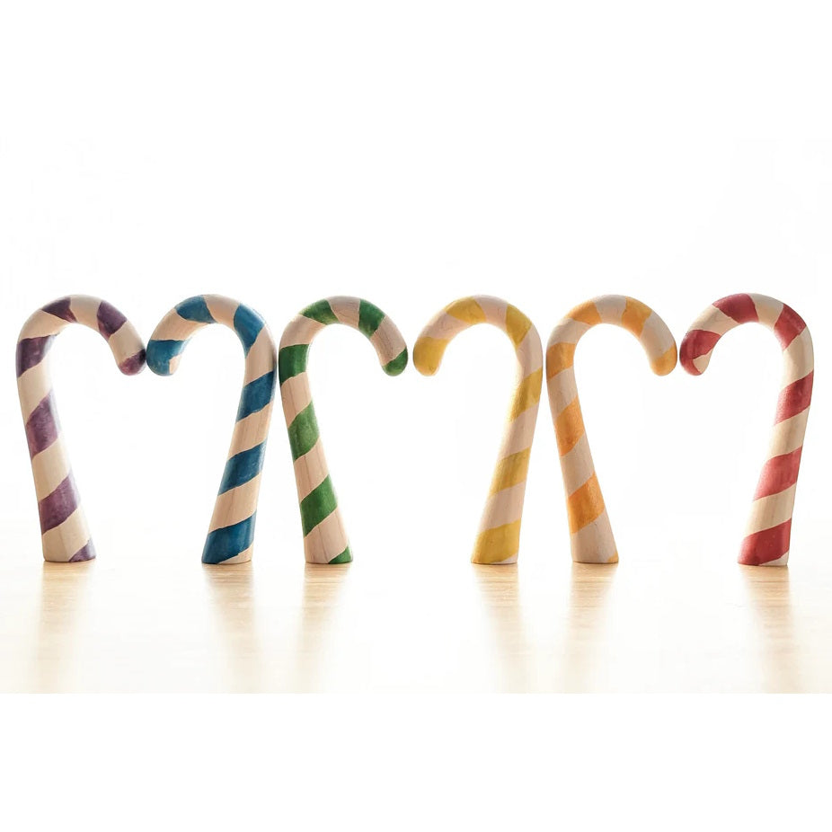 NOM Handcrafted | Candy Cane Set of 6 Rainbow at Milk Tooth