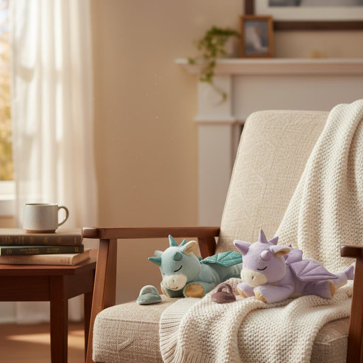 Olli Ella Binky Dragon Misty Lavender at Milk Tooth Australia