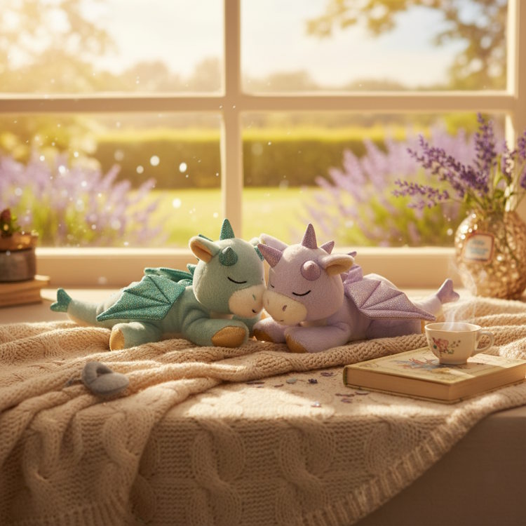 Olli Ella Binky Dragon Misty Lavender at Milk Tooth Australia