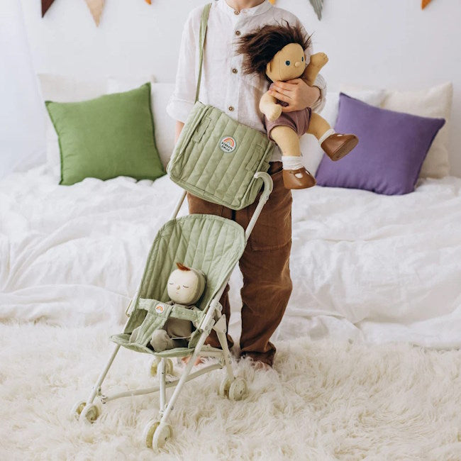 Olli Ella | Carrie Convertible Doll Changing Set Sage at Milk Tooth Australia
