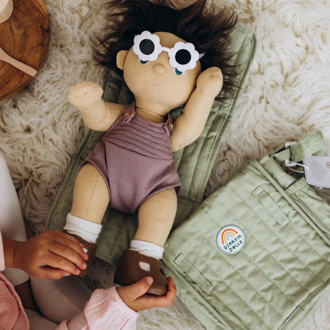 Olli Ella | Carrie Convertible Doll Changing Set Sage at Milk Tooth Australia